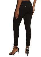 Womens WAX Whiskered Rolled Cuff Skinny Jeans,