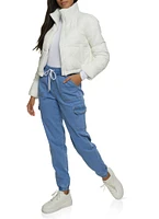 Womens WAX Denim Joggers, Blue, Size S