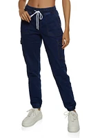 Womens WAX Denim Joggers, Blue, Size M