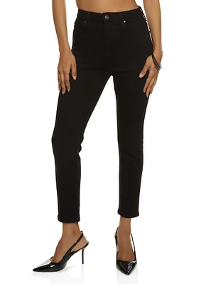 Womens WAX Whiskered Cropped Skinny Jeans, Black, Size 5