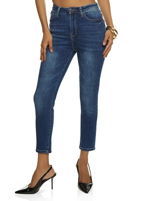 Womens WAX Whiskered Cropped Skinny Jeans, Blue,