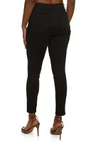 Womens WAX Solid High Waisted Skinny Jeans, Black, Size 11