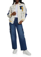 Womens WAX Whiskered Straight Leg Cargo Jeans, Blue, Size 7