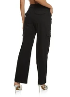 Womens Twill Wide Leg Cargo Pants,