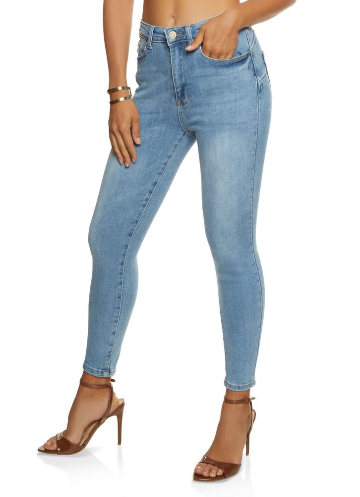 elegant Deens premier Rainbow Shops Womens WAX High Waist Skinny Leg Jeans Blue Size 0 |  Alexandria Mall