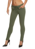 Womens Hyperstretch Rolled Cuff Drawstring Waist Pants, Green, Size M