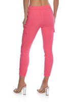 Womens Drawstring Twill Joggers, Pink, Size M