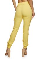 Womens Drawstring Twill Joggers, Yellow, Size M