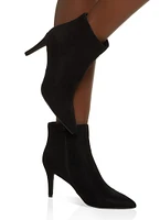 Womens Side Zip Stiletto Pointed Toe Booties