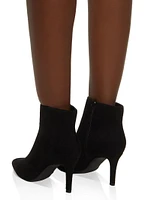 Womens Side Zip Stiletto Pointed Toe Booties