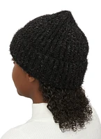 Womens Lurex Beanie, Black