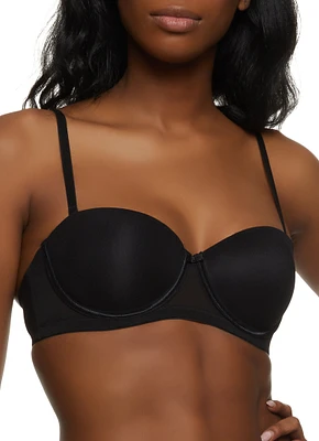 Womens Basic Balconette Bra | Converts to Strapless, Black, Size 34D