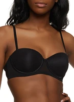 Womens Basic Balconette Bra | Converts to Strapless, Black, Size 34D