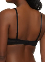 Womens Basic Balconette Bra | Converts to Strapless, Black, Size 34D