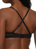 Womens Basic Balconette Bra | Converts to Strapless, Black, Size 34D