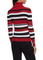 Womens Turtleneck Striped Sweater Multi Size Medium