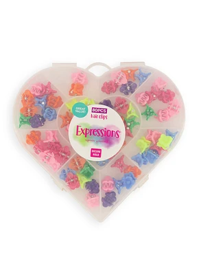 Girls Mini Flower Claw Clip Set, Multi