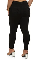 Womens Plus WAX Distressed Push Up Skinny Jeans, 14