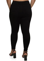 Womens Plus WAX Distressed High Rise Skinny Jeans,