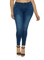 Womens Plus Size WAX Push Up High Waist Jeans, Blue, Size 18