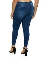 Womens Plus Size WAX Push Up High Waist Jeans, Blue, Size 18