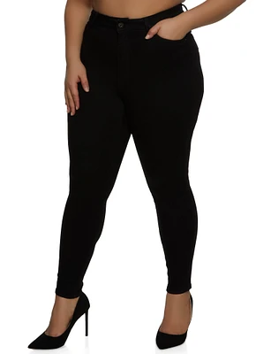 Womens Plus WAX Push Up High Rise Skinny Jeans,