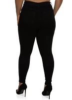 Womens Plus WAX Push Up High Rise Skinny Jeans,