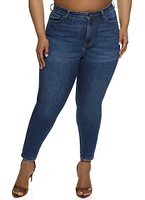 Womens Plus Size WAX Skinny Jeans, Blue, Size 22