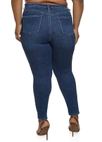 Womens Plus Size WAX Skinny Jeans, Blue, Size 22