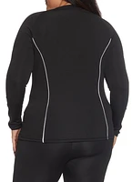 Womens Plus Contrast Piping Track Jacket, 1X