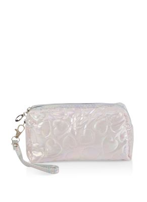 Quilted Heart Cosmetic Pouch in Blush