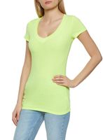 Womens Basic V Neck Tee, Green, Size M