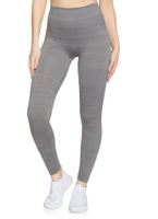 Womens Seamless High Waisted Leggings, Grey, Size L