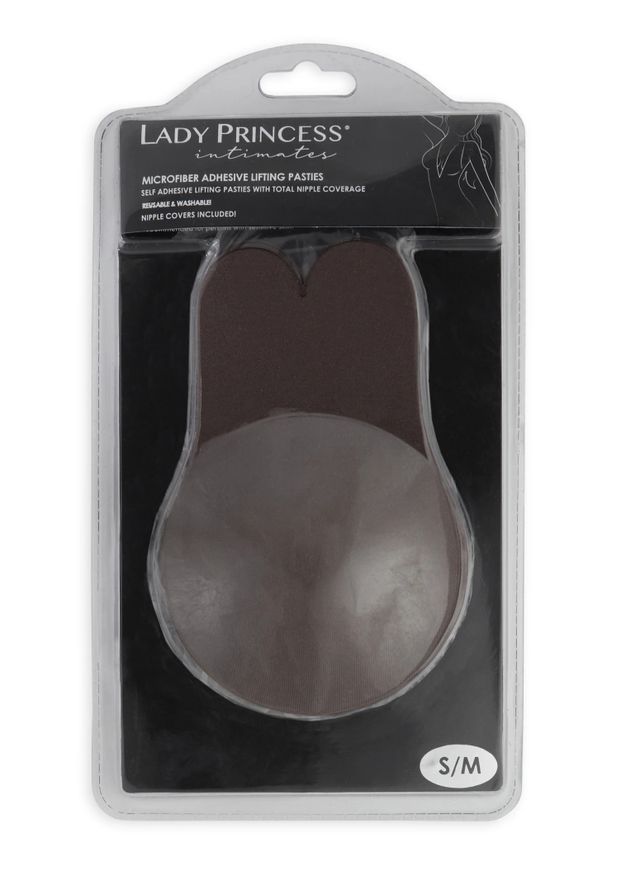 Womens Microfiber Adhesive Lifting Pasties, Brown, Size S-M