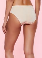 Womens Solid Bikini Seamless Panty, Beige, Size L