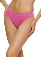 Womens Seamless Colored Basic Thong Panty, Pink,