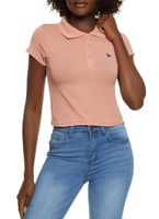 Womens Embroidered Logo Polo Shirt, Pink,