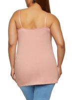 Womens Plus Size Basic Solid Cami, Pink, Size 1X