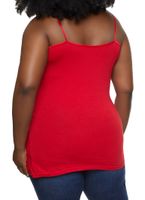 Womens Plus Size Basic Solid Cami, Red, Size 1X