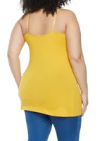 Womens Plus Size Basic Solid Cami, Yellow, Size 1X