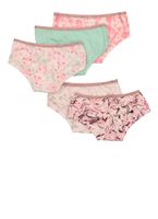 Womens Girls Set of 5 Patterned Assorted Panties, Multi, Size 10-12