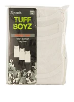Boys 3 Pack Solid Ribbed Knit Tank Tops, White, Size 12