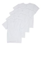 Boys 4 Pack Solid Tees, White, Size 4-6