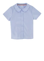 French Toast Girls 4-6x Peter Pan Collar Shirt, Blue, Size 6X