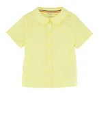 French Toast Girls 4-6x Peter Pan Collar Button Down Shirt, Yellow, Size 6X
