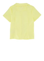 French Toast Girls 4-6x Peter Pan Collar Button Down Shirt, Yellow, Size 6X
