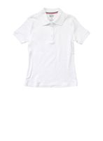 French Toast Girls 4-6x Short Sleeve Picot Collar Polo Shirt, White, Size XS