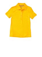 French Toast Girls 4-6x Short Sleeve Interlock Knit Polo Shirt, Yellow, Size S