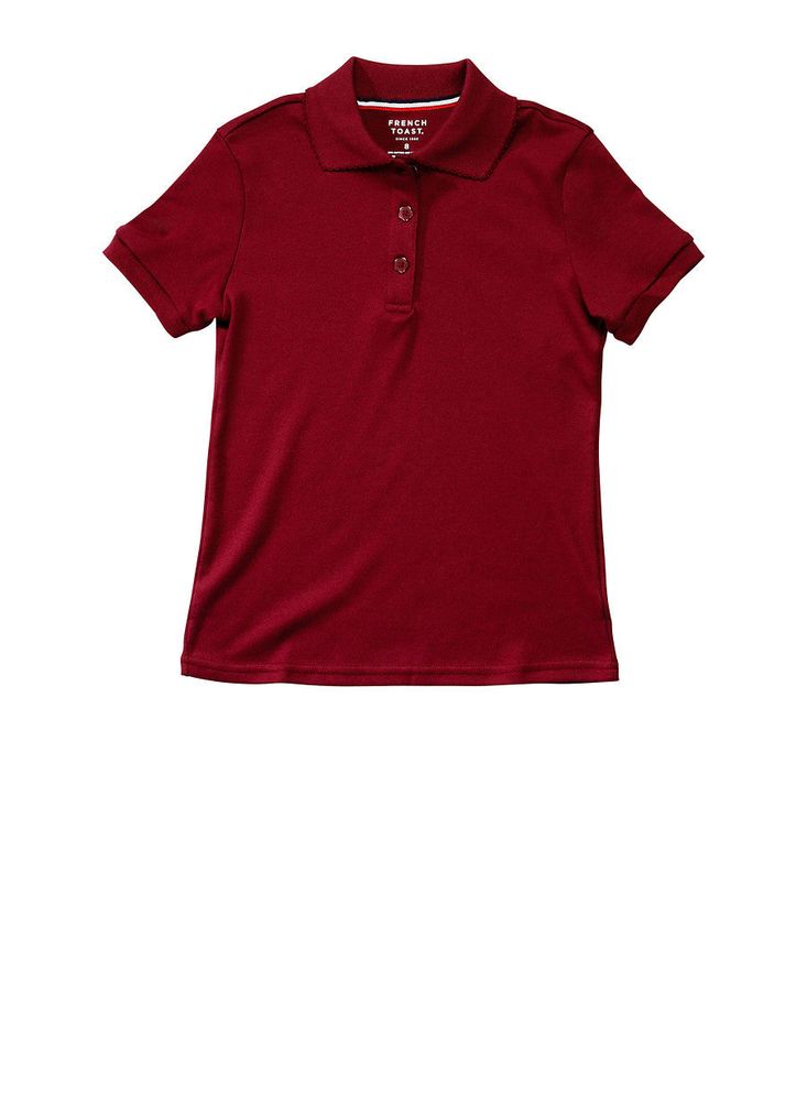 French Toast Girls 4-6x Short Sleeve Polo Shirt, Burgundy, Size XS