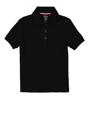 French Toast Girls 4-6x Interlock Knit Short Sleeve Polo Shirt, Black, Size XS